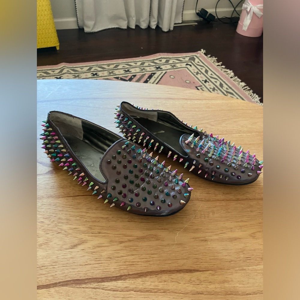 UNIF Multicolor Studded Loafers